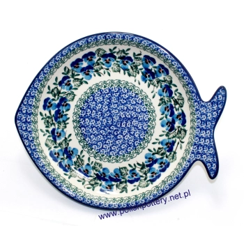 Talerz ryba duży Ø21cm II Gatunek dek. 2273X Niebieskie Bratki